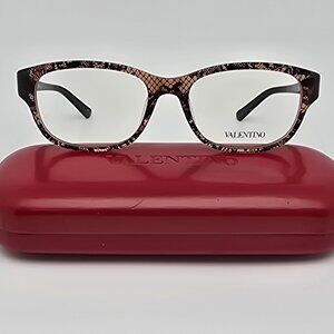 Valentino V2629 210 Brown Eyeglasses Frame w/ Flexhinge and Case Italy 51-17-130